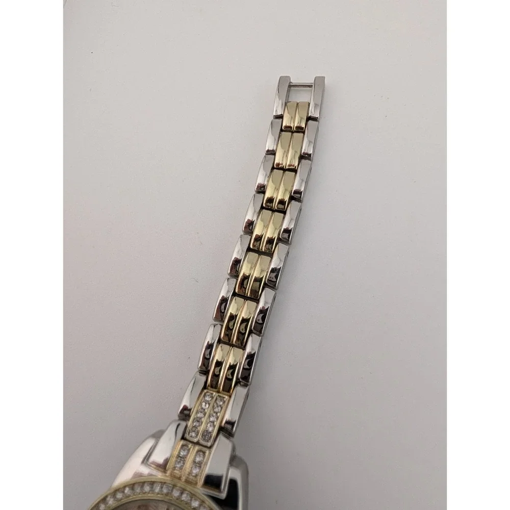 Women's Quartz Watch 27mm Case Rhinestone Bezel‎ Two Tone 7